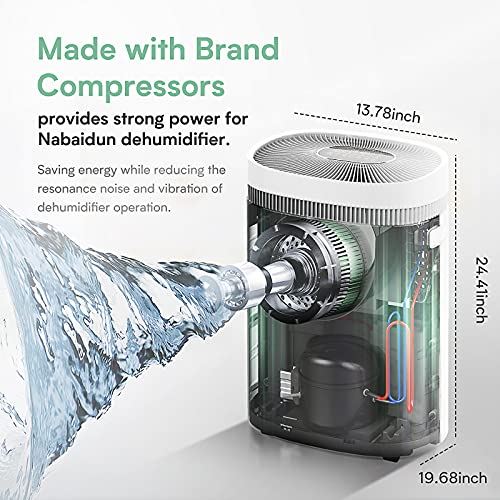 50 Pints 3000Sq. Ft Dehumidifiers with WiFi APP Remote Control & Universal Wheels