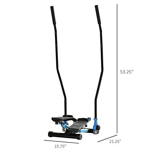 Soozier Twist Stair Stepper Machine with Rocking Handlebars, Cardio Climber Exercise Equipment with Hydraulic Resistance- Black & Blue