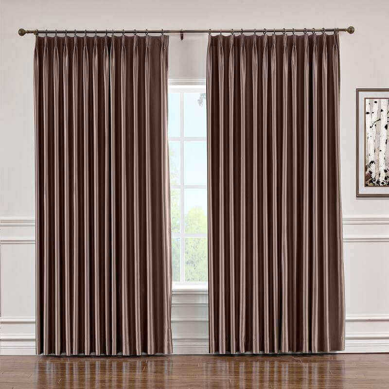 CUSTOM Lao Hang Zhou Brown Polyester Cotton Thermal Insulated Curtain