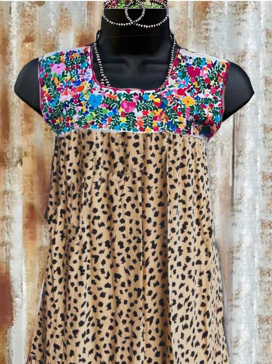 Cotton-Blend Sleeveless Crew Neck Boho Dresses