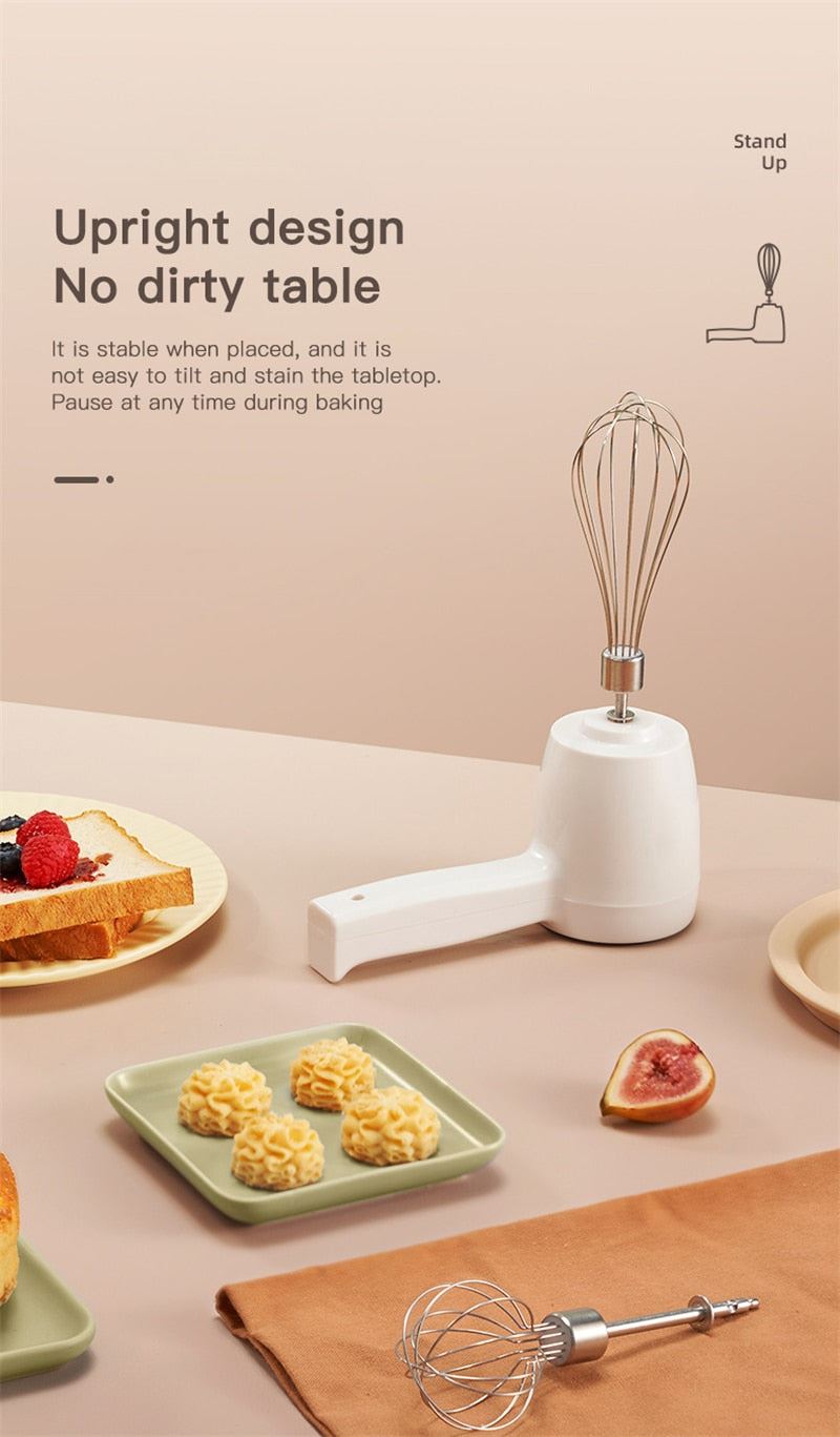 Electric Whisk USB Egg Beater Automatic Whip Whisk Cream Cake Mixer