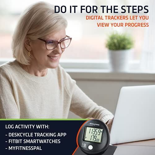 DeskCycle 2 Under Desk Bike Pedal Exerciser with Adjustable Leg �C Mini Exercise Bike Desk Cycle- Black & White