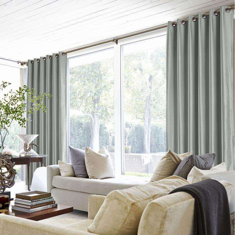 【Custom】Lao Hang Zhou Heavyweight Polyester Cotton Silk Blend Solid Curtain Drape Panel with White Blackout Lined