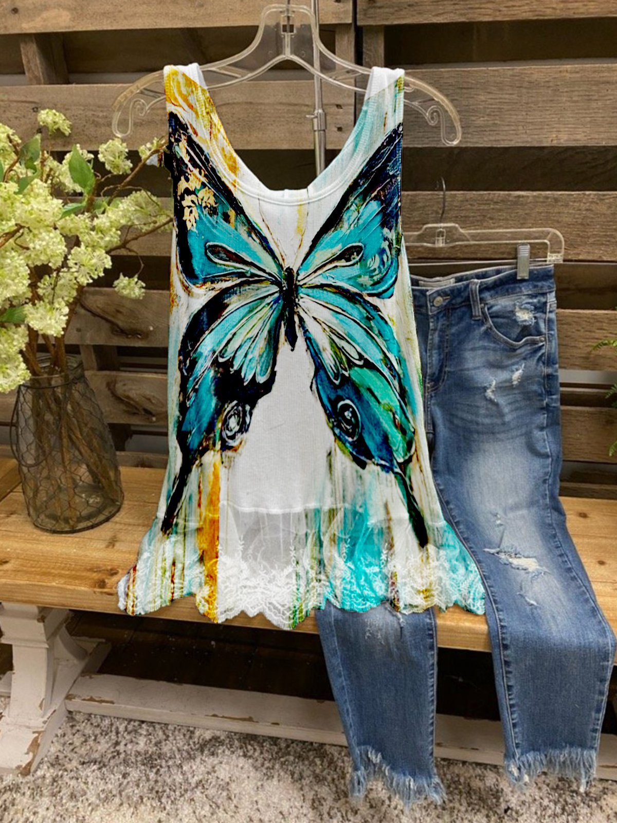 Oil painting butterfly Tanks