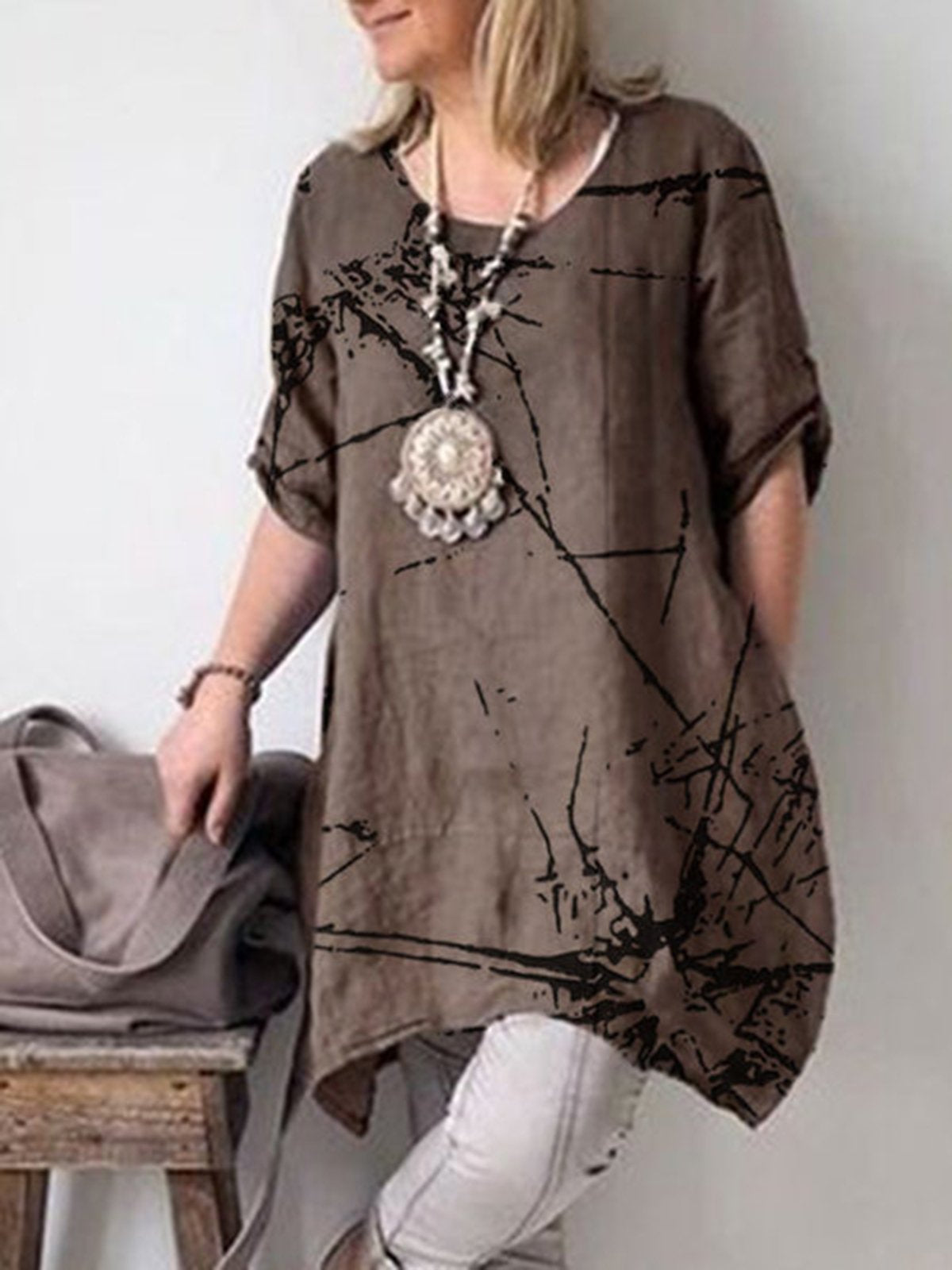 Crew Neck Short Sleeve Shirts & Tops