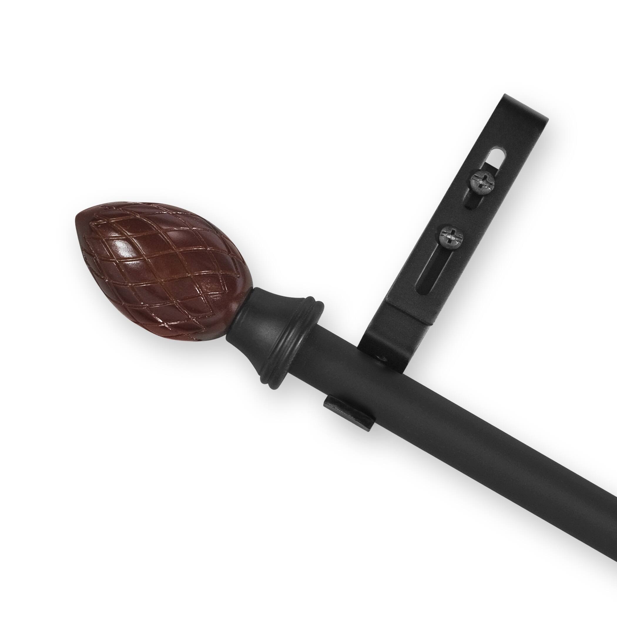 Pinnacle Adjustable Curtain Rod Set with Acorn Finial 50-98x22