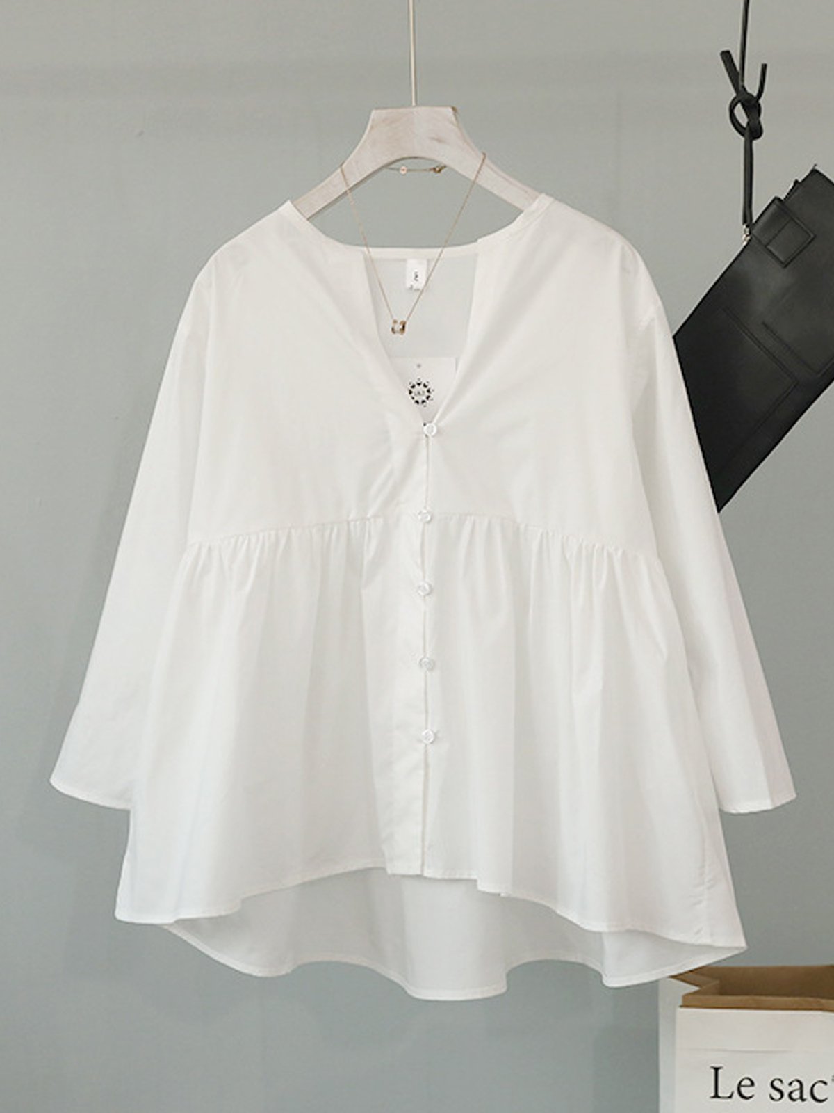 3/4 Sleeve V Neck Shirts & Tops