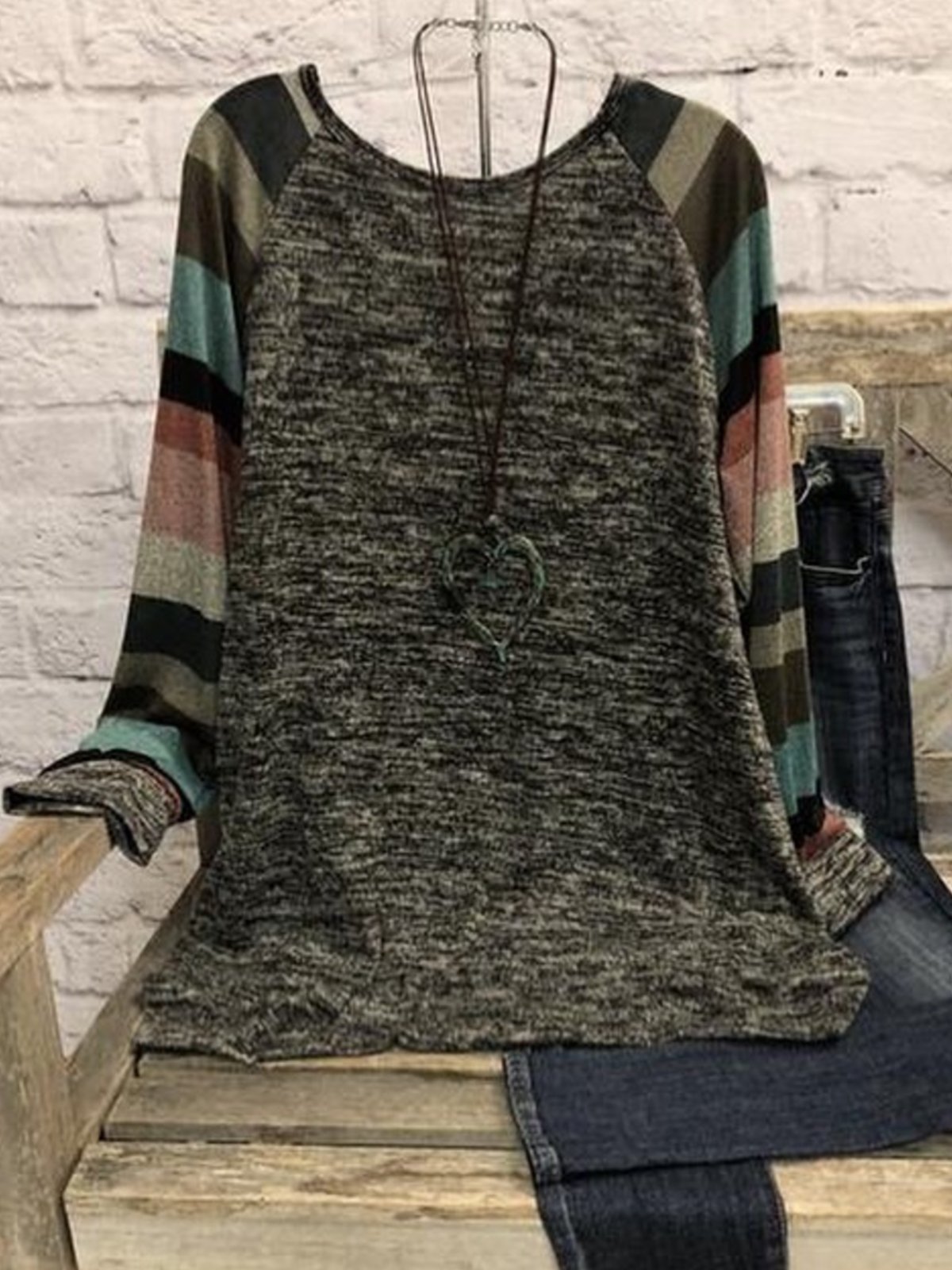 Long Sleeve Crew Neck Casual Shirts & Tops