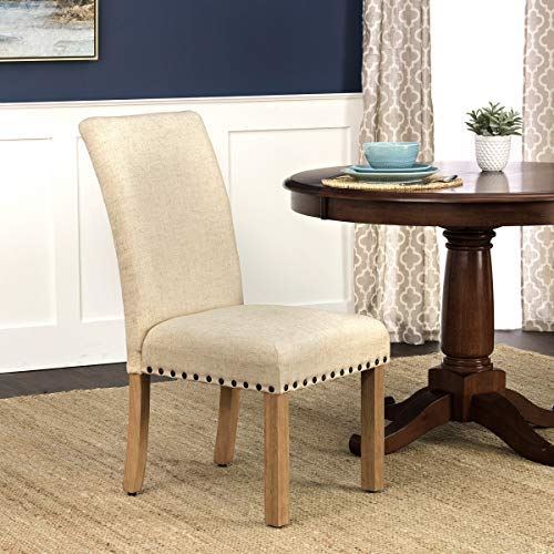 Classic Upholstered Parsons Dining Chairs | Set of 2 Accent Dining Chairs