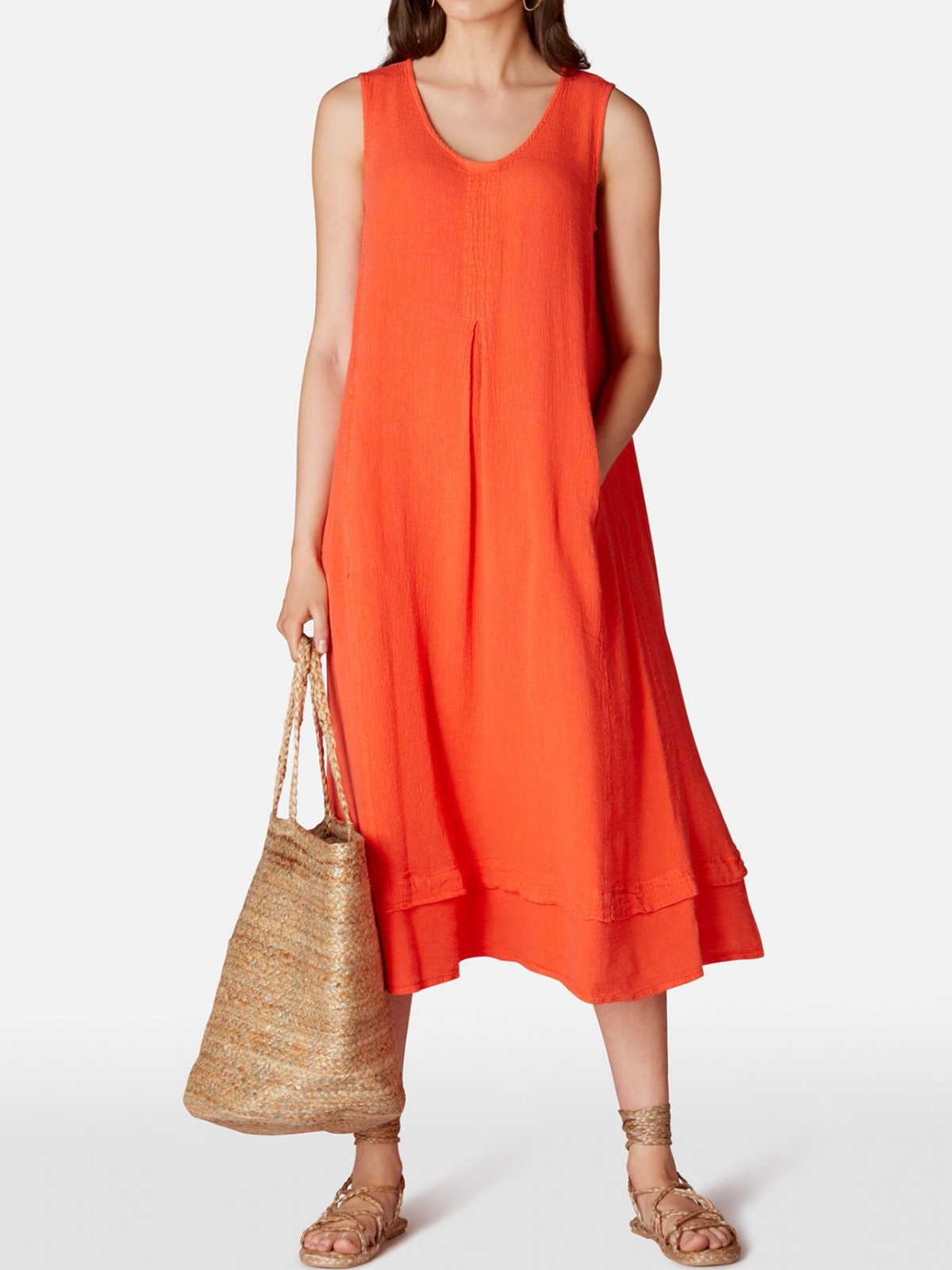 Linen Loose sleeveless dresses