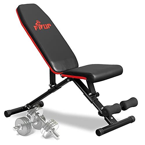 FISUP Weight Bench, Foldable & Adjustable Workout Bench for Full Body Exercise, Strength Training Bench, Incline/Decline Exercise Bench