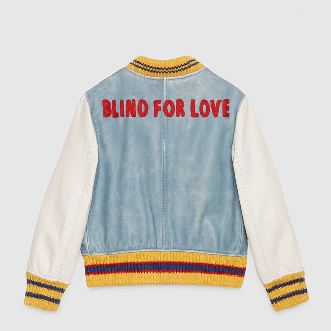 Children's leather bomber jacket