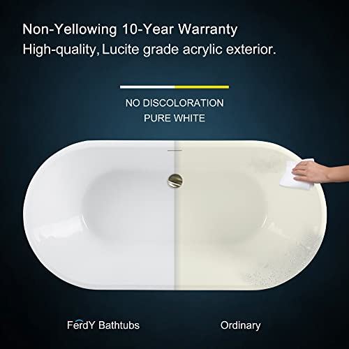 Shaped Freestanding Soaking Bathtub, cUPC Certified, Glossy White Freestanding