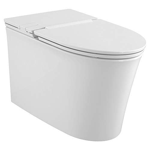 Right Height Elongated Low-Profile Toilet with Seat, White