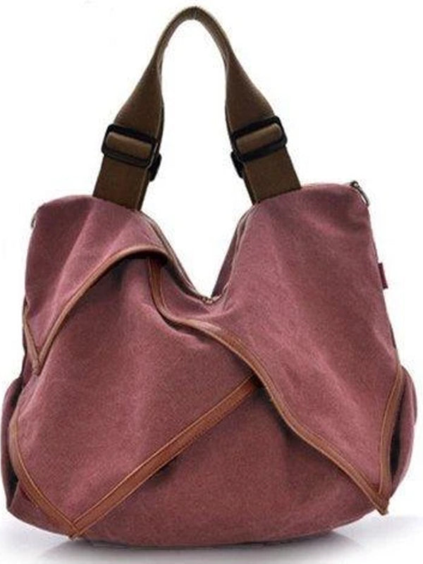 Flower Design Canvas Portable High Capacity Handbags Crossbody Shoulder Bag