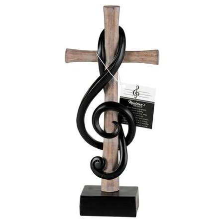Winston Porter Grooms Tabletop Cross with Trouble Clef Sculpture