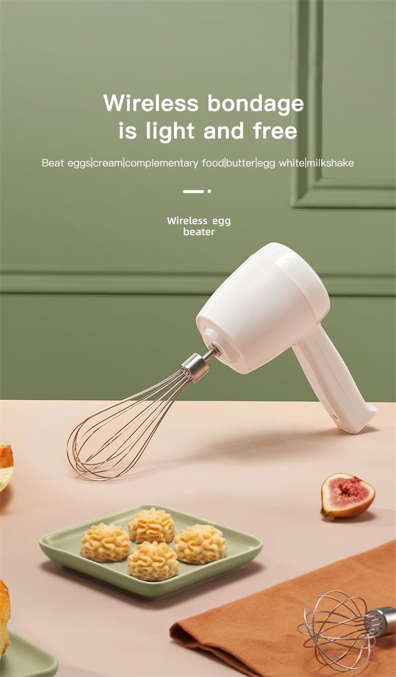 Electric Whisk USB Egg Beater Automatic Whip Whisk Cream Cake Mixer