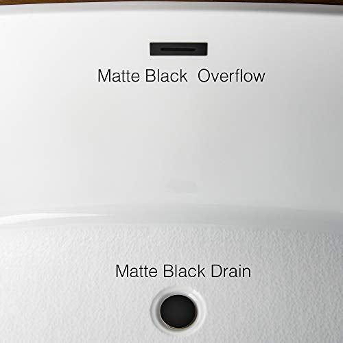 Soaking Bathtub with White, Drain and Overflow inMatte, BTA15