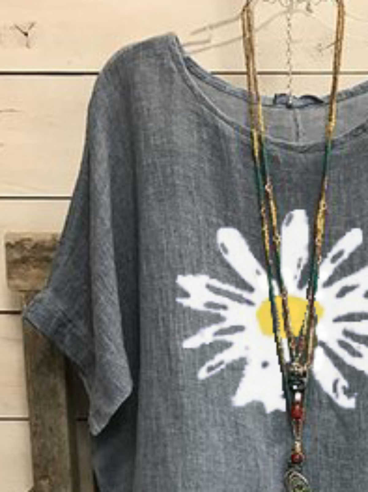 Plus size Vintage Daisy Printed Shirts & Tops