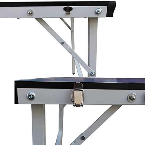 MDF Table Tennis Table w/ Quick Clips Table Tennis Net, Cue Set & 1 Table Tennis Bat