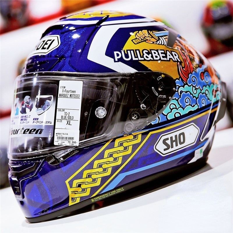 X14 Lucky Cat Motegii 3 Anti-fog Visor Riding Motocross Racing Motobike Helmet Full Face