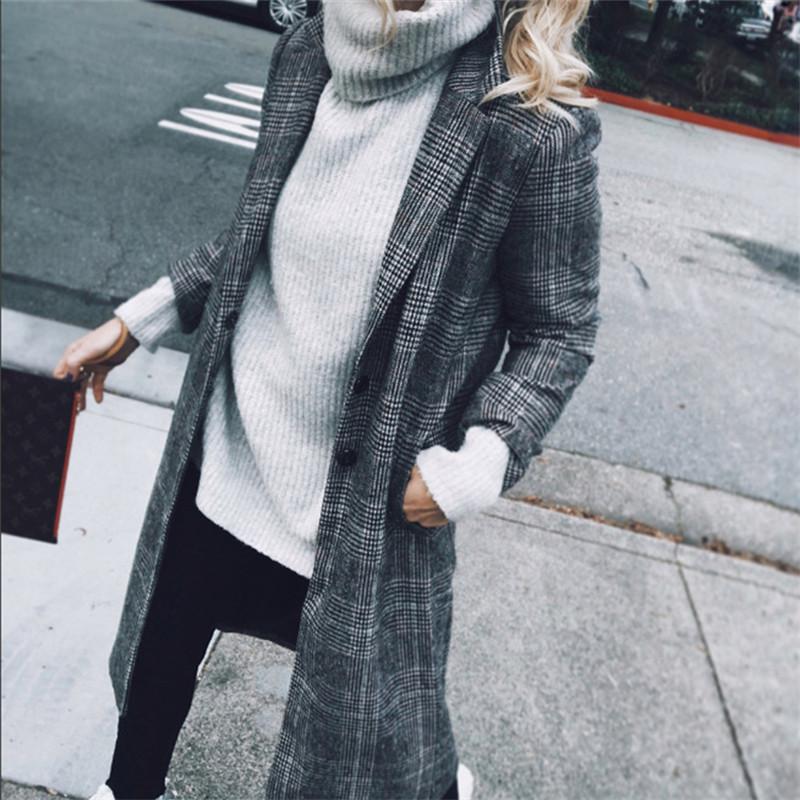 British Style Vintage Plaid Cardigan Coat