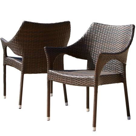 Noble House Brown Wicker Outdoor Chairs