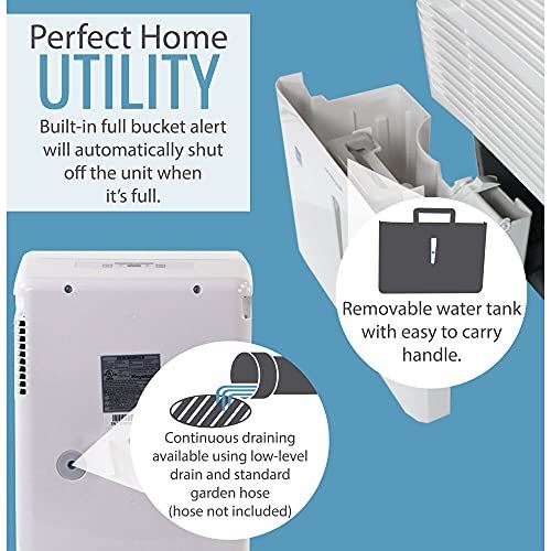 Keystone 50 Pint Dehumidifier with Electronic Controls, KSTAD504D