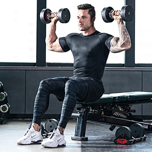 Adjustable Dumbbell Set,Fast Adjustable Weights Dumbbells Set,50lbs Black Dumbbell