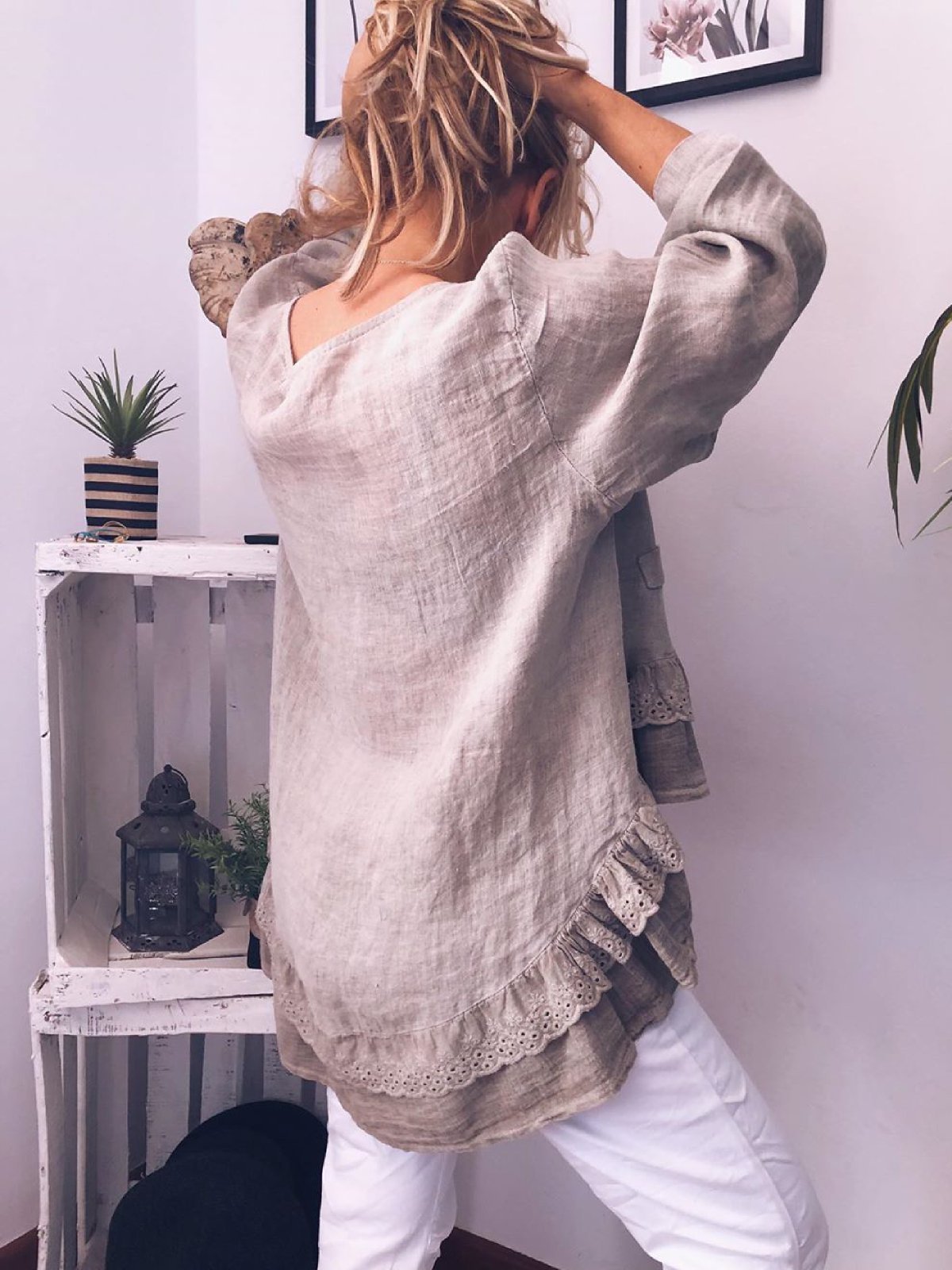 Long Sleeve Patchwork Casual Round Neck Shirts