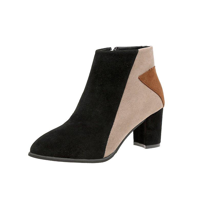 Nude Date Faux Suede Applique High Heel Boot