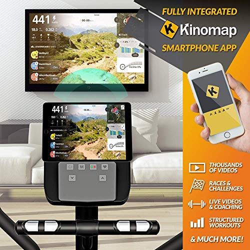 Bluefin Fitness CURV 2.0 Elliptical Cross Trainer | Home Gym | Exercise Step Machine | Air Walker- Black & Silver