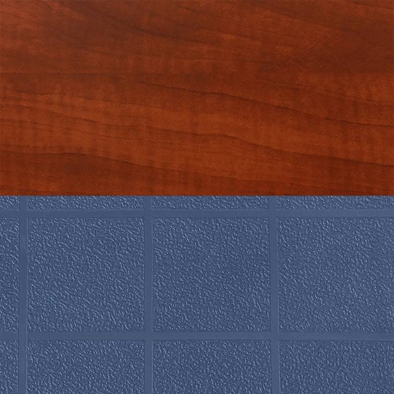 Regency Kee 42x22 Round Height Adjustable Classroom Table - Cherry 4 Andy 18-in Stack Chairs- Black