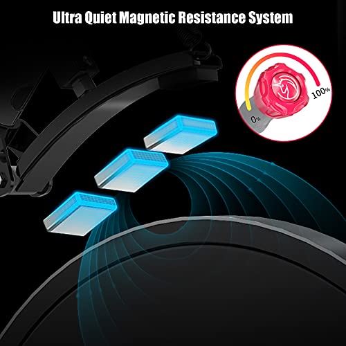 YESOUL Exercise Bikes, Stationary Bikes with 100-Leve Adjustable Magnetic Resistance Natural mute,Built-in Flywheel Safety-(Black)