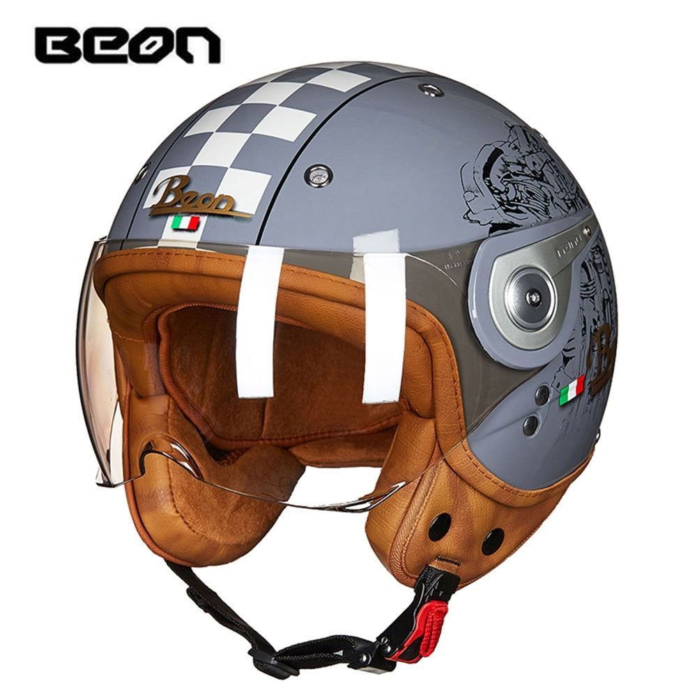 Motocross Off-Road Vintage Motorcycle Helmets | Open Face w/Visor