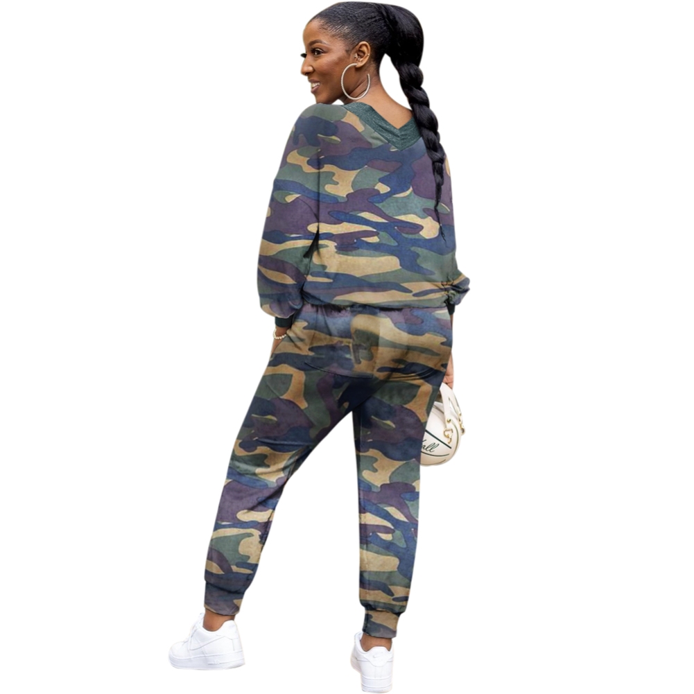 Casual African Two Piece Camou Pants Set