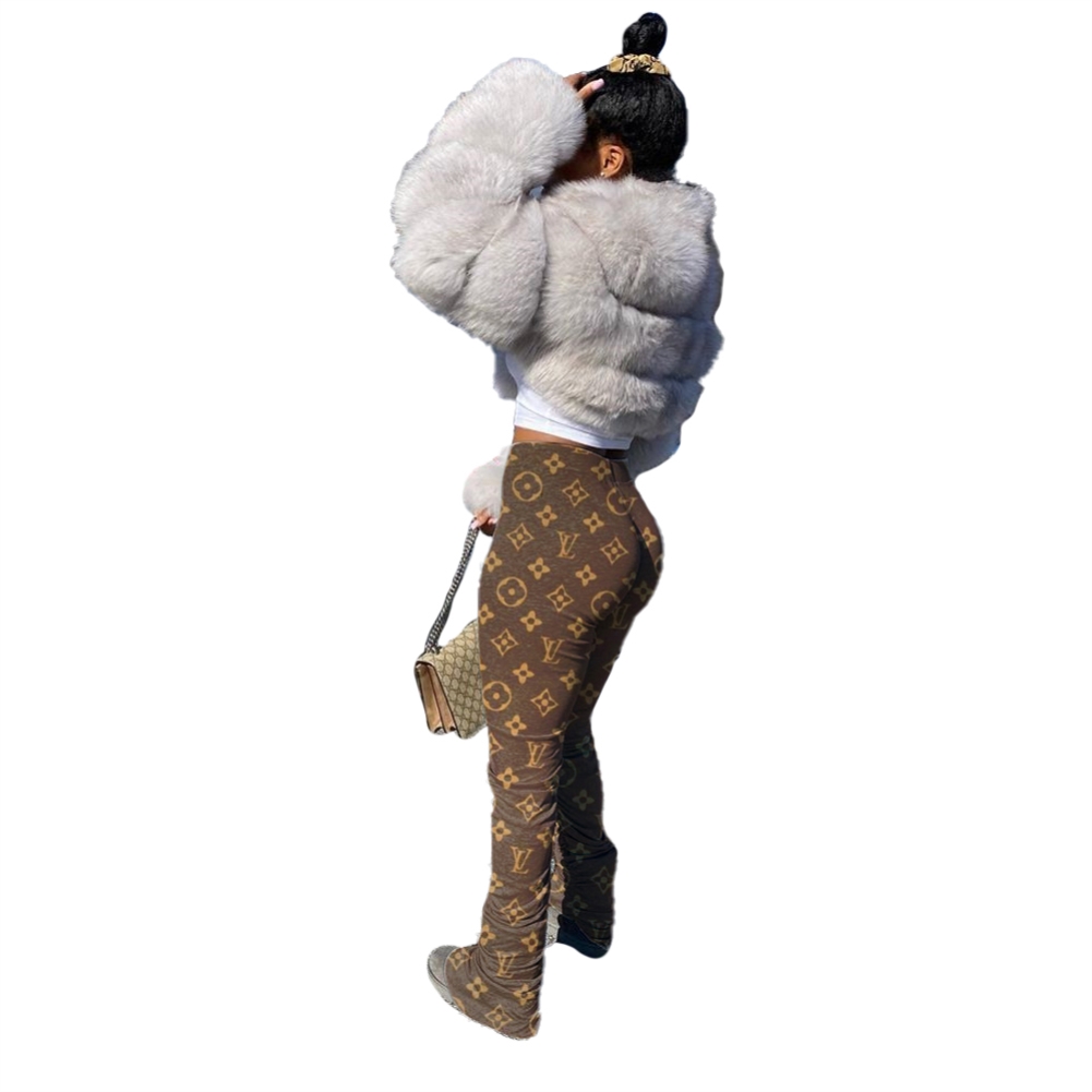 Sexy High Waist Print Stacked Leggings