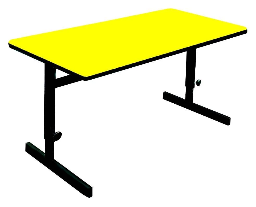 High Pressure Adjustable Height Computer Table (30 in. x 48 in./Yellow)