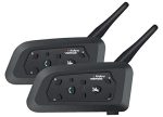 Motorcycle Bluetooth Headset EJEAS V6 2-Way 1200M Intercom /6 Riders / 2 Pack