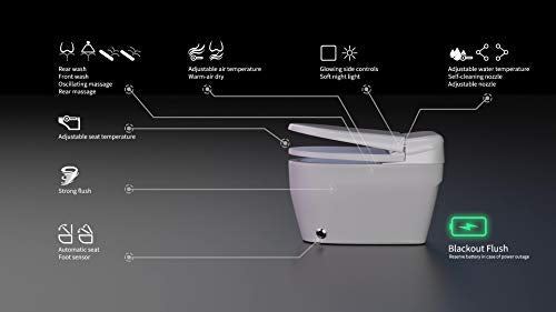 Integrated Bidet and Toilet,luxury auto open and close lid heated seat