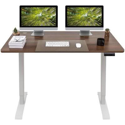 Electric Height Adjustable Standing Desk The Twillery Co. Color: Nut-brown