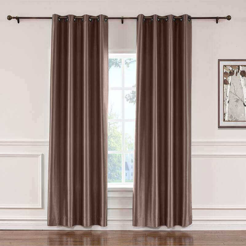 CUSTOM Lao Hang Zhou Brown Polyester Cotton Thermal Insulated Curtain