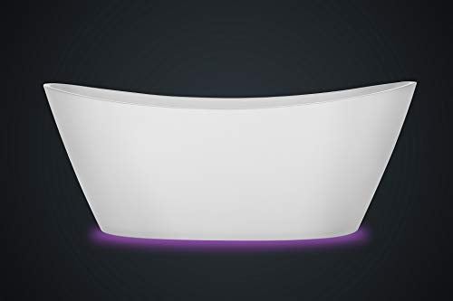 Changing LED Lights Soaking Tub with Wireless Remote Control, 59 Inch