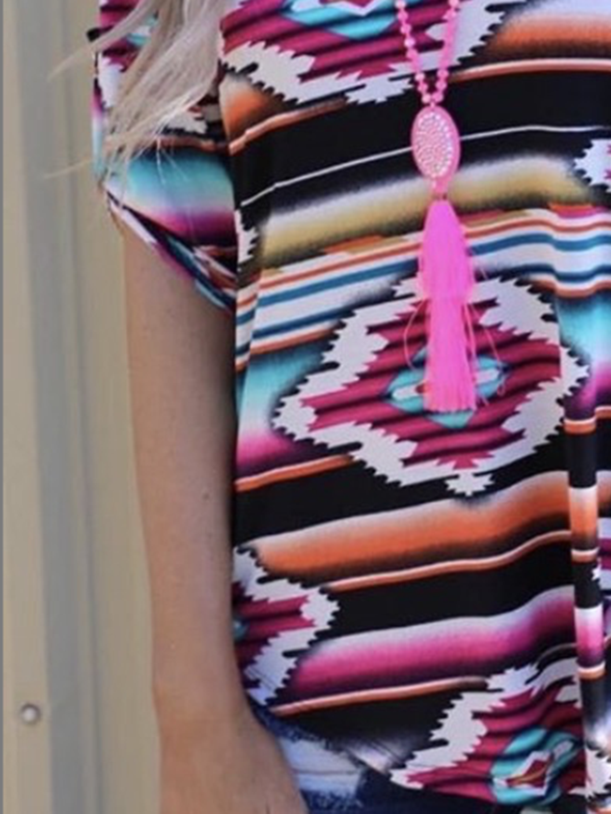 Color-Block Geometric Half Sleeve Shirt Collar Shirts & Tops