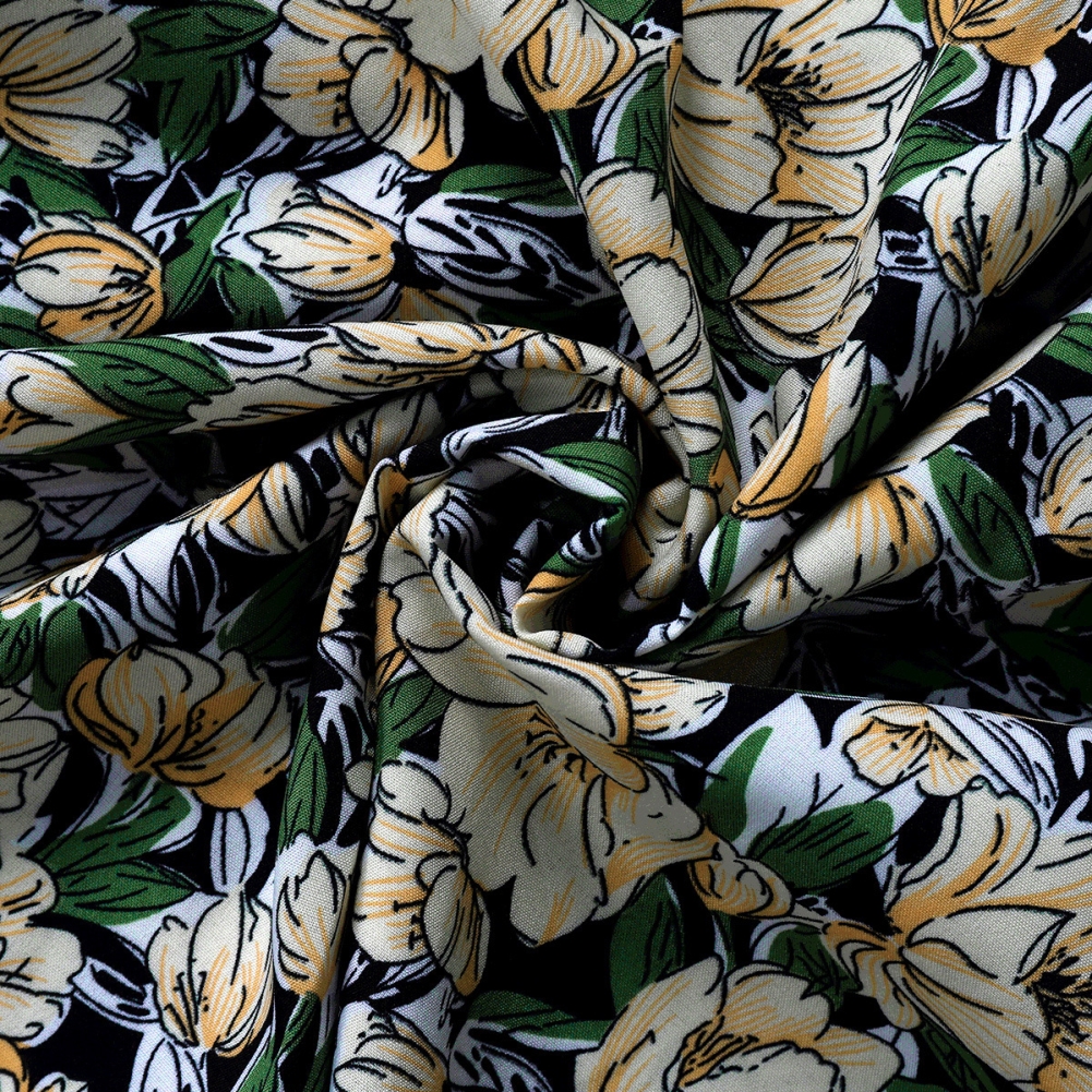 Fall Floral Collar Long Maxi Dress