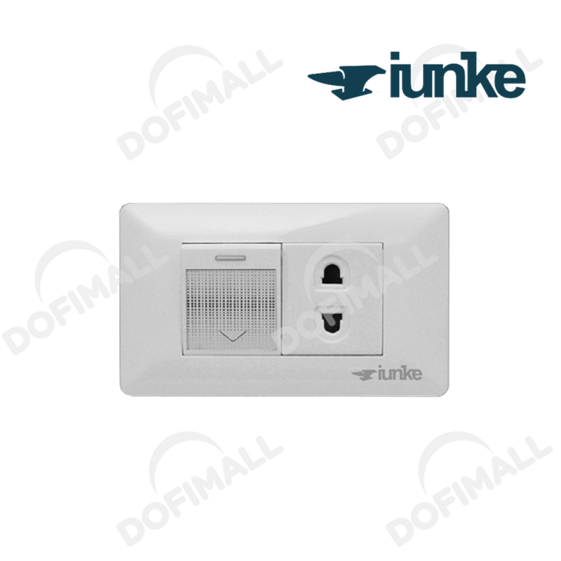 INTERRUPTOR CON LUZ Y TOMACORRIENTE SENCILLO COLOR BLANCO