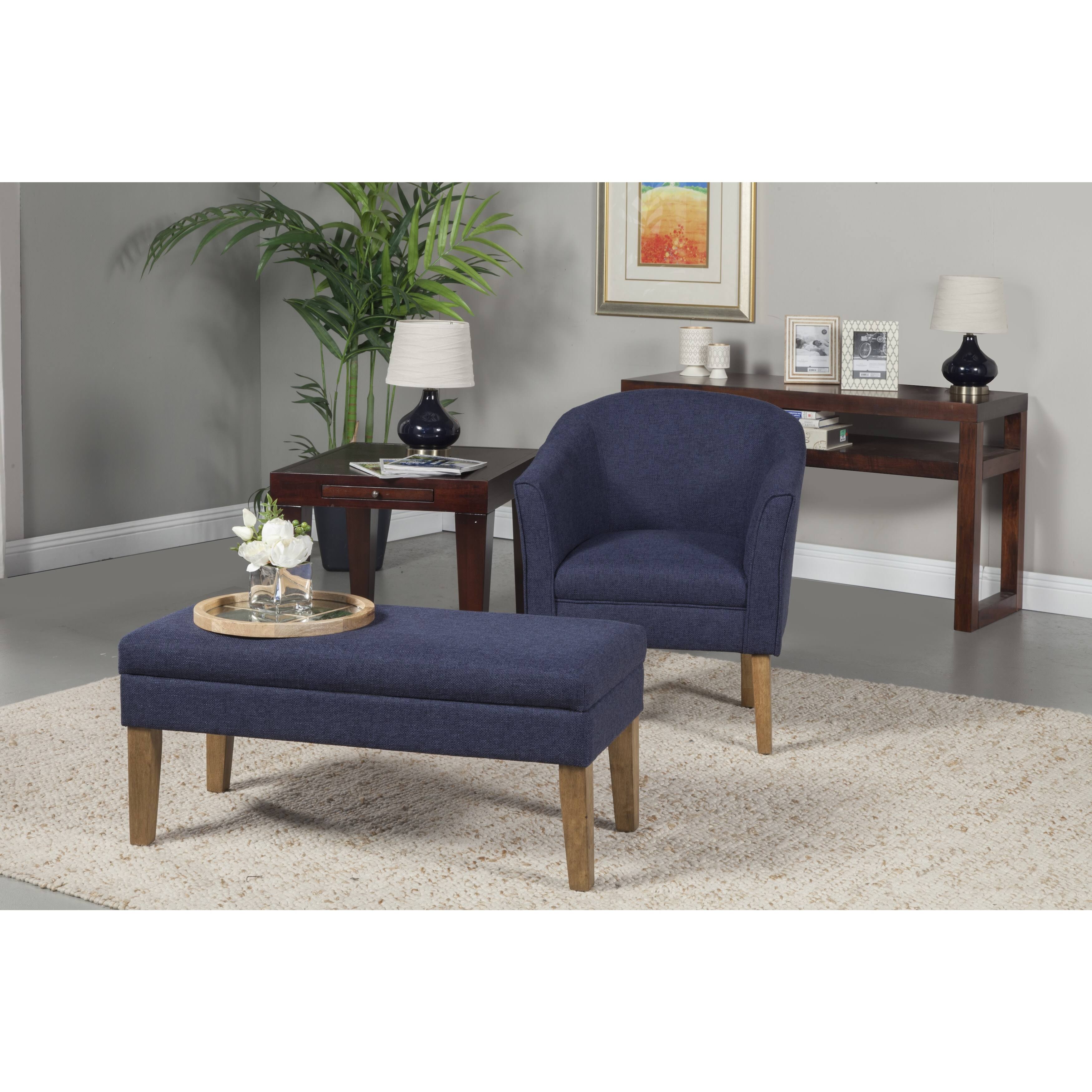Porch Den Kingswell Navy Chunky Textured Accent Chair