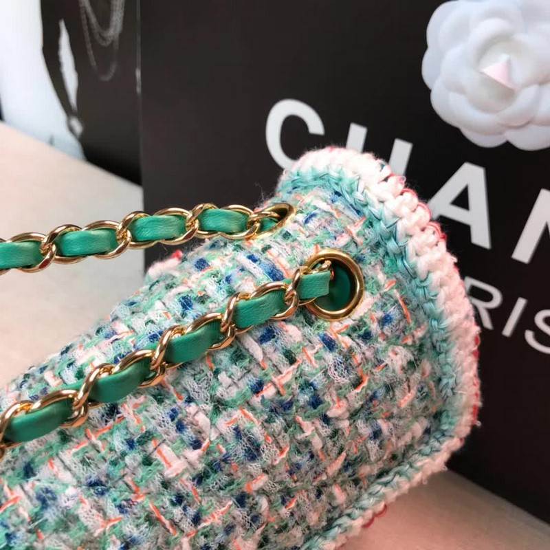 high quality handbag 119016 tweed flap bag 1112