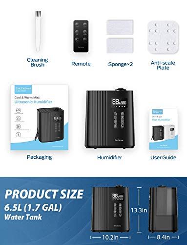 6.5L(1.72Gal) Top Fill Warm and Cool Mist Humidifiers with Remote Control