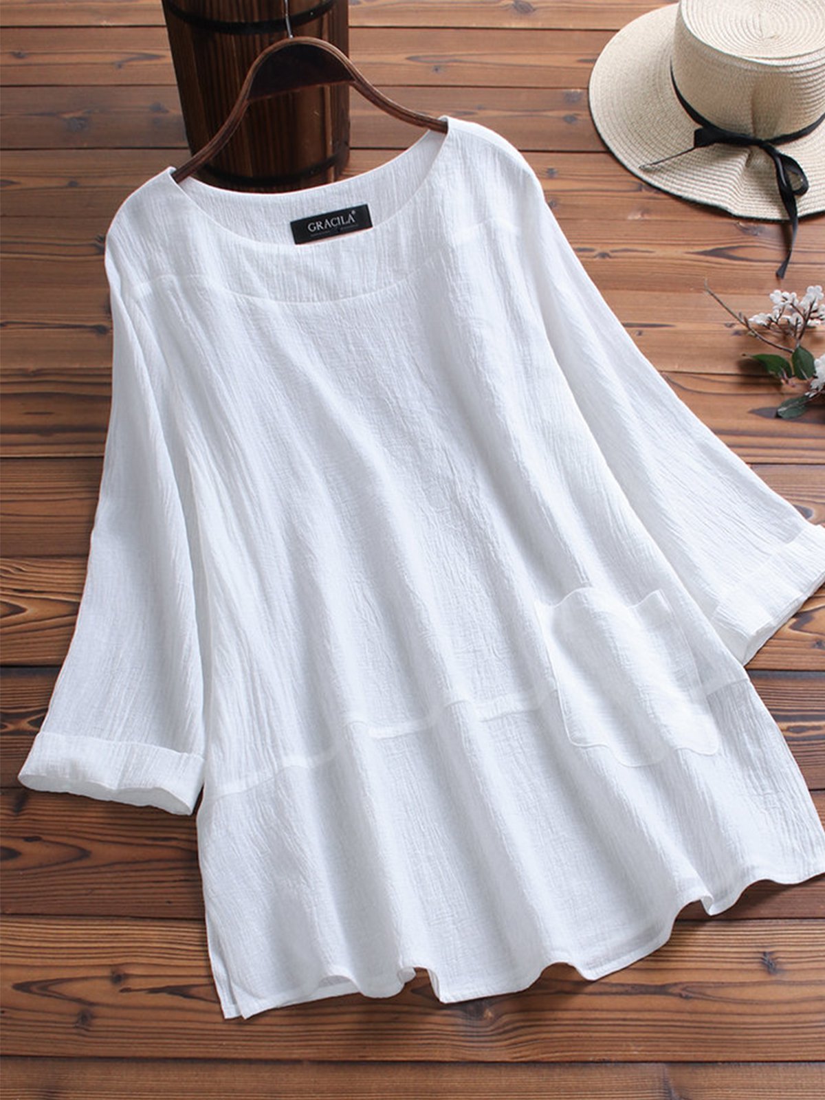 Sweet Round Neck Shirts & Tops